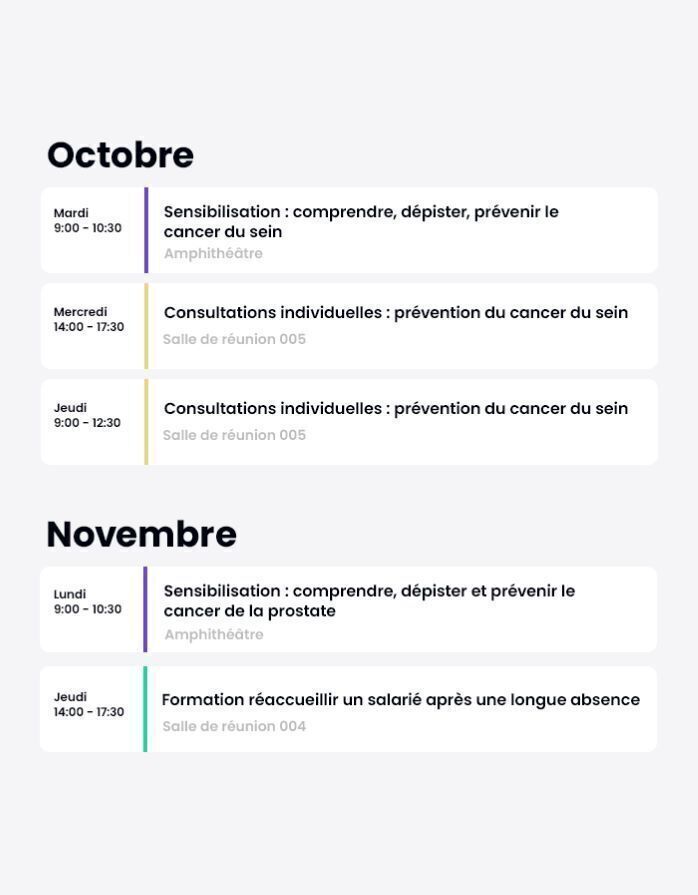 Illustration de calendrier pour Octobre Rose / Novembre Bleu