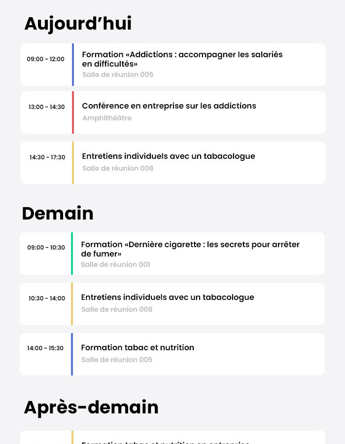 Illustration de calendrier pour un mois sans tabac en entreprise